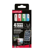 Długopisy - Markery kredowe PWE-5M 4 kolory ASSF15 - UNI - miniaturka - grafika 1