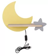 Lampy ścienne - Candellux Lampka kinkiet LED 5W z półką Gwiazdka Kids Star złoty+szary 21-84460 - miniaturka - grafika 1