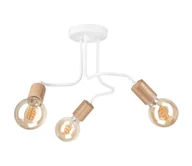 Lampy sufitowe - Żyrandol natynkowy CONOR 3xE27/60W/230V dąb/białe - miniaturka - grafika 1