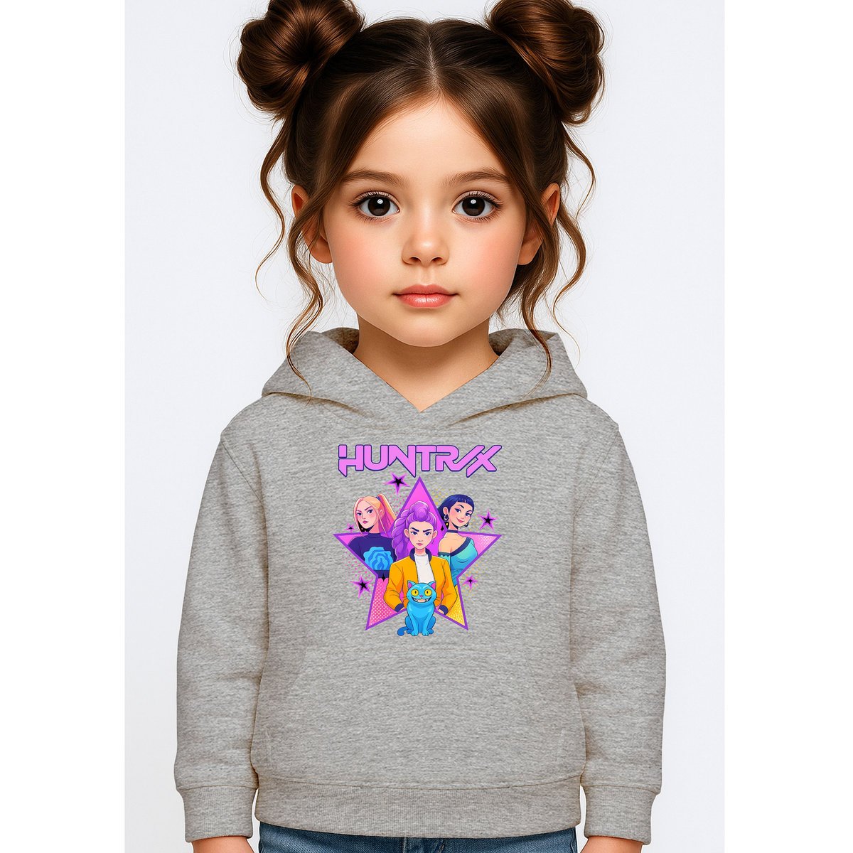 BLUZA DZIECIĘCA KPOP DEMON HUNTERS HUNTRIX 134-140 Z KAPTUREM BAWEŁNIANA