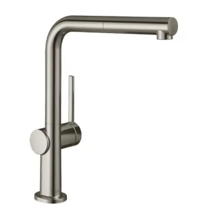 HANSGROHE 72860800 Talis M54 Bateria kuchenna 270, LowPressure do bezciśnieniowych podgrzewaczy wody, wyciągana wylewka, 1jet, stal szlachetna Finish - Baterie kuchenne - miniaturka - grafika 1