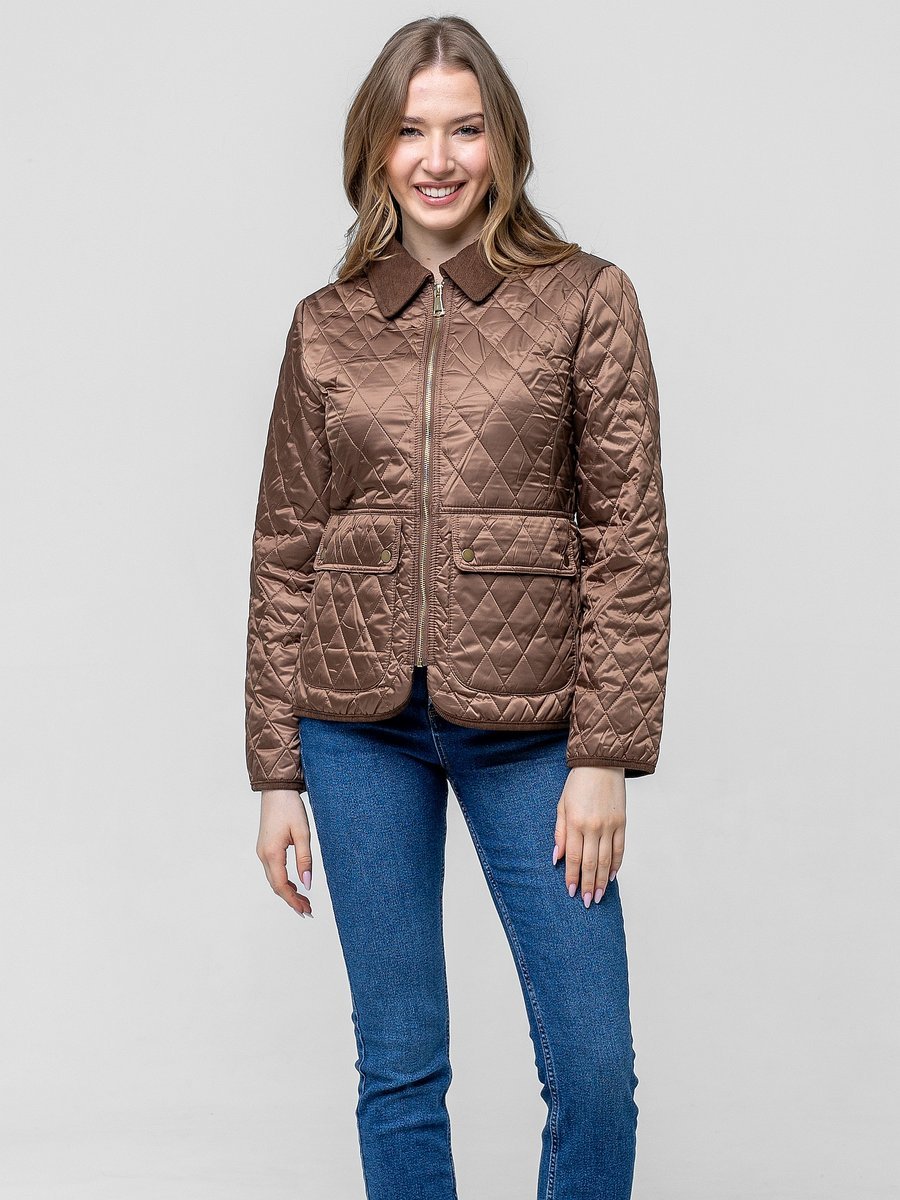 PRZEJŚCIOWA PIKOWANA KURTKA DAMSKA Z KOŁNIERZYKIEM