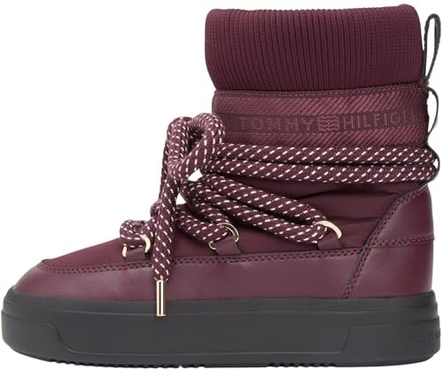 Tommy Hilfiger Damskie śniegowce wodoodporne FW0FW09260 buty outdoorowe, czerwone (Marzemino), 39, Czerwony Marzemino, 39 EU