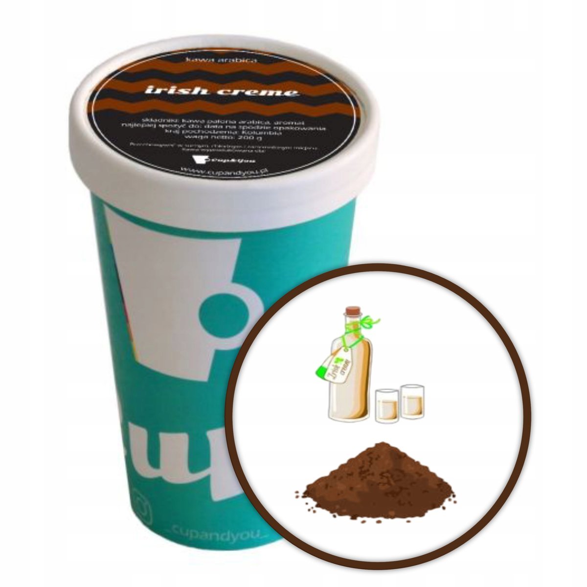 Kawa aromatyzowana deserowa smak IRISH CREME mielona ARABICA PREMIUM 200g - smakowa uczta dla podniebienia