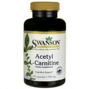 Odchudzanie i oczyszczanie - Swanson, Usa ALC (Acetyl L-karnityny) 500 mg - suplement diety 100 kaps. - miniaturka - grafika 1