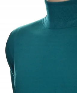 Sweter golf męski z kaszmiru i wełny merynosów kaszmirowy L morski 343 - Swetry męskie - miniaturka - grafika 1