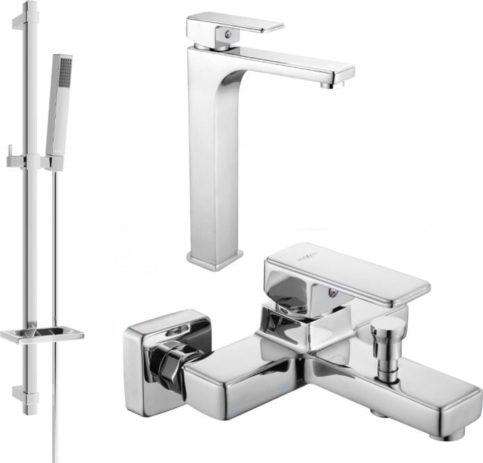 Mexen Cetus DQ77 zestaw wannowy, chrom - 744313DQ77-00