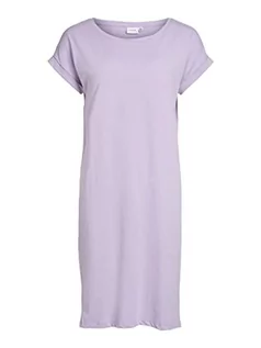 Sukienki - Vila Women's VIDREAMERS S/S sukienka na kolano/SU-NOOS sukienka, pastelowa liliowa, M - grafika 1