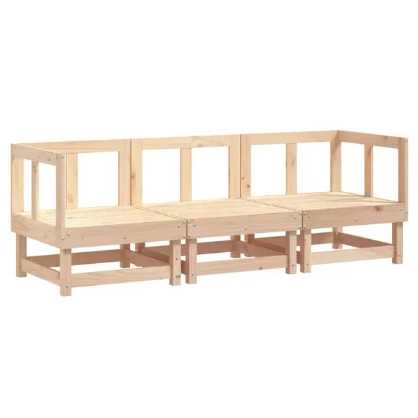 Ogrodowy zestaw wypoczynkowy z litego drewna sosnowego 183x61x62 cm, natura