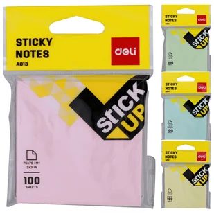 Notes samoprzylepny notatnik organizer Deli 76mm*76mm 100 kartek - Gadżety  do biura - miniaturka - grafika 1