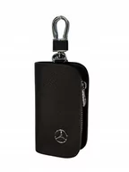 Etui na klucze - SKÓRZANE ETUI na klucze MERCEDES logo KLUCZYK brelok ELEGANCKI brąz - miniaturka - grafika 1