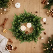 Ozdoby bożonarodzeniowe - Wianek Świerk 45 cm zielony - miniaturka - grafika 1