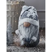 Ozdoby bożonarodzeniowe - Skrzat tekstylny krasnal stojący 26 cm szary - miniaturka - grafika 1