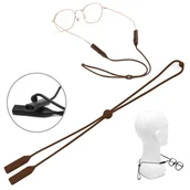Akcesoria do okularów - Silikonowy sznureczek gumka do okularów z regulacją - BRĄZ - miniaturka - grafika 1