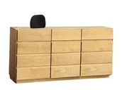 Komody - Witryna Szklana Drewniana Prawostronna Lity Dąb - miniaturka - grafika 1