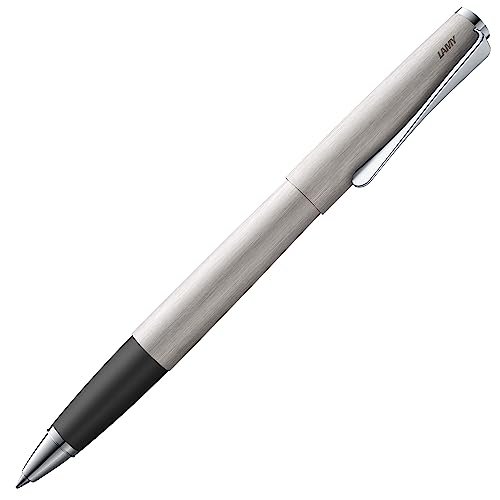 LAMY Studio Pióro kulkowe 365 - pióro kulkowe ze stali nierdzewnej, matowane, w kolorze srebrnym, z uchwytem z żywicy szlachetnej i klipsem w kształcie śmigła - wkład M 63 czarny - linia pisania M