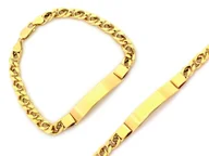 Bransoletki - Złota bransoletka Au 585 z blaszką do graweru - miniaturka - grafika 1