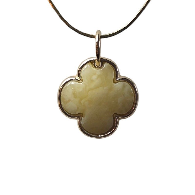 ankabizuteria.pl Srebrna zawieszka pozłacana z żółtym bursztynem KONI