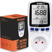 Liczniki energii elektrycznej - Watomierz Miernik Licznik Energii Elektrycznej Prądu Moc Jk-Pm03C - miniaturka - grafika 1