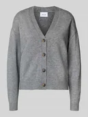 Swetry damskie - Kurtka z dzianiny z dekoltem w serek model ‘RIL’ - miniaturka - grafika 1