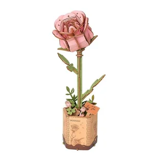 Puzzle Drewniane 3D - Kwiat Różowa Róża - Puzzle - miniaturka - grafika 1