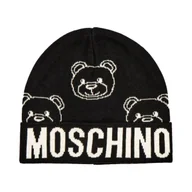Czapki damskie - Moschino Czapka z dodatkiem wełny - miniaturka - grafika 1