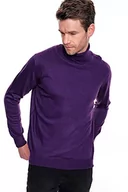 Swetry męskie - Bonamaison Men's TRMRVN100073 sweter męski, fioletowy, L - miniaturka - grafika 1