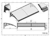 Pokrycia dachowe - Zadaszenie drzwiowe typ E1 170x95 cm - miniaturka - grafika 1