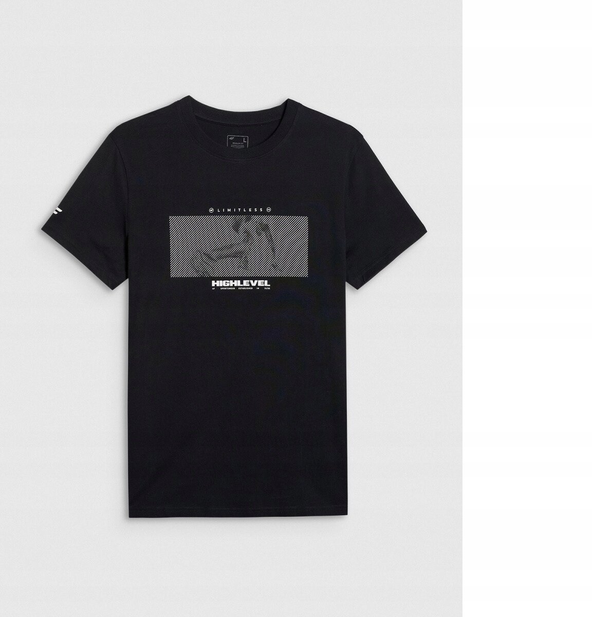 4F T-SHIRT REGULAR Z NADRUKIEM MĘSKI M3134 CZARNY S