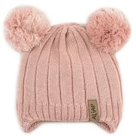 Czapki dla dzieci - Aliap Czapka dziecięca rozm. 38-42 . Rózowa Wełna merino 100% - miniaturka - grafika 1