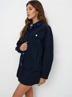 Kurtki damskie - Mohito - Denimowa kurtka oversize - granatowy - miniaturka - grafika 1