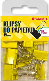 Klipsy do papieru Penmate Żółte 19 mm TT8322 - Pinezki - miniaturka - grafika 3