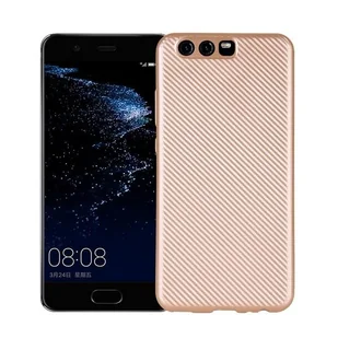 NoName Etui Carbon Fiber Huawei P10 złoty /gold - Etui i futerały do telefonów - miniaturka - grafika 1