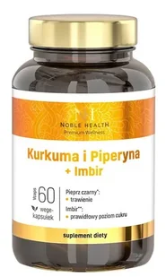 NOBLE HEALTH Kurkuma i Piperyna z Imbirem wspomaga trawienie, 60 kaps. - Układ pokarmowy - miniaturka - grafika 1