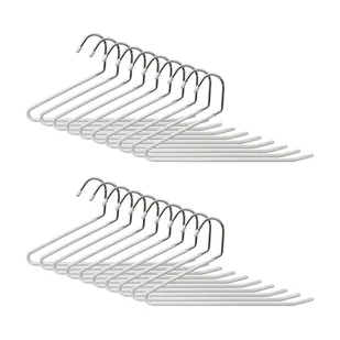 Relaxdays Wieszak na spodnie, zestaw 20 sztuk, kształt S, antypoślizgowe wieszaki na ubrania, do zawieszenia spodni, oszczędność miejsca, metal, srebrny/biały - Skarpetki dla dzieci - miniaturka - grafika 1