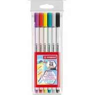 Przybory szkolne - Stabilo Flamastry Pen 68 brush 6 kolorów STABILO - miniaturka - grafika 1