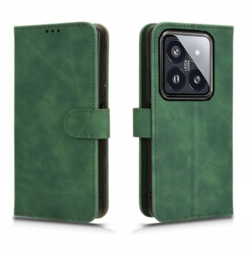 2 x Etui z klapką do Xiaomi 14, Zamszowe, Portfel, Pokrowiec, Cover, Case