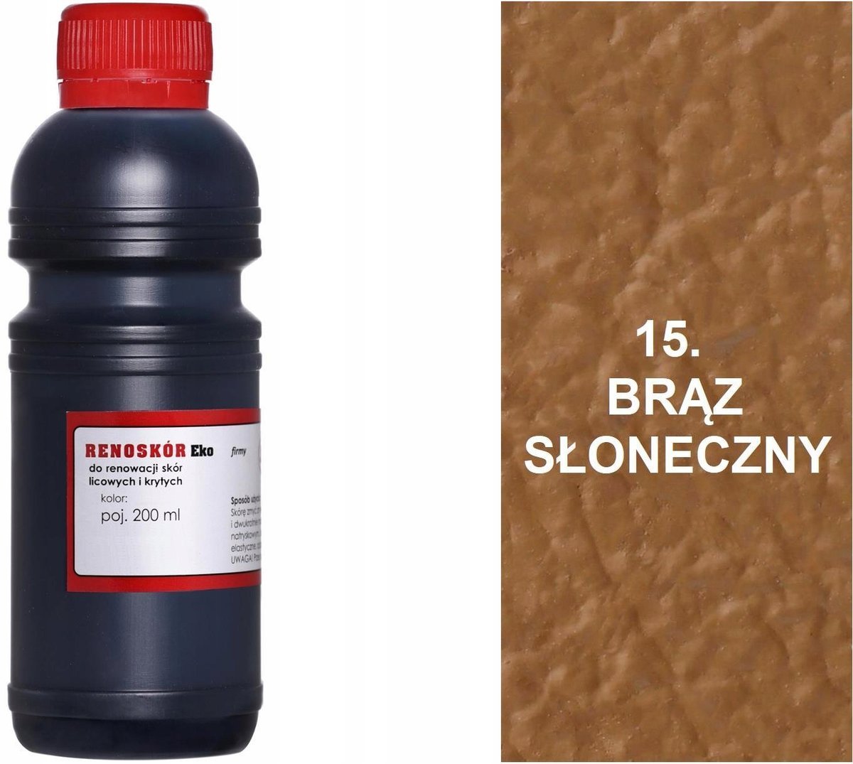 G12-91 BRĄZ SŁONECZNY 15 RENOSKÓR FARBA DO RENOWACJI SKÓRY LICOWEJ + LAKIER