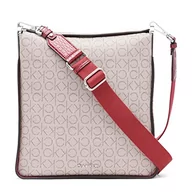 Torebki damskie - Calvin Klein Damskie logo Fay North/South Large Crossbody, migdałowe/taupe/Bloodstone, Logo migdałowe/szarobrązowe/krwawy kamień - miniaturka - grafika 1