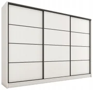 Szafy - Szafa przesuwna z szufladami 250 cm biała mat Loft - miniaturka - grafika 1