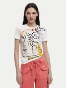 Koszulki i topy damskie - Desigual T-Shirt Collection 25SWTKAC Biały Regular Fit - miniaturka - grafika 1