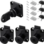 Zawiasy, okucia i inne akcesoria - Zestaw zamków krzywkowych 22 mm, 4 sztuki, zamki do mebli, szuflad, szafek i pudełek - miniaturka - grafika 1
