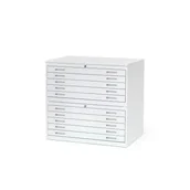 Szafki biurowe - Metalowa szafka na rysunki SKETCH, model podwójny, A1, blat stalowy, biały - miniaturka - grafika 1