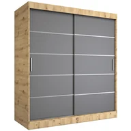 Szafy - Szafa przesuwna dąb artisan + antracyt 180 cm Savona 2X - miniaturka - grafika 1
