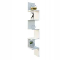 Półki do salonu - Półka Narożna Ścienna Wisząca Na Książki Zig Zag - miniaturka - grafika 1