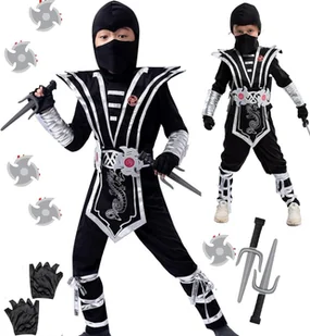 STRÓJ NINJA NINJAGO WOJOWNIK PRZEBRANIE MASKA SZTYLETY SHURIKENY - 122-128 - Moda i Uroda OUTLET - miniaturka - grafika 1