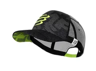 Czapki i chusty sportowe męskie - COMPRESSPORT Czapka lifestyle TRUCKER CAP szaro-żółta - miniaturka - grafika 1