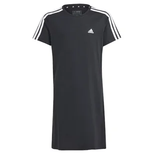 adidas Dziewczęca sukienka Essentials z 3 paskami, 14-15 lat, czarno-biała, czarny/biały, 14-15 lat - Sukienki - miniaturka - grafika 1
