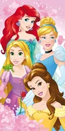Okrycia kąpielowe dla dzieci - Ręcznik plażowy 70x140 Księżniczki Princess różowy dziecięcy bawełniany - miniaturka - grafika 1