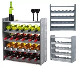Regał na wino z półką RW-16 24 butelki - Szary Dekor / Wamar-Sosenka - Stojaki na wino - miniaturka - grafika 1